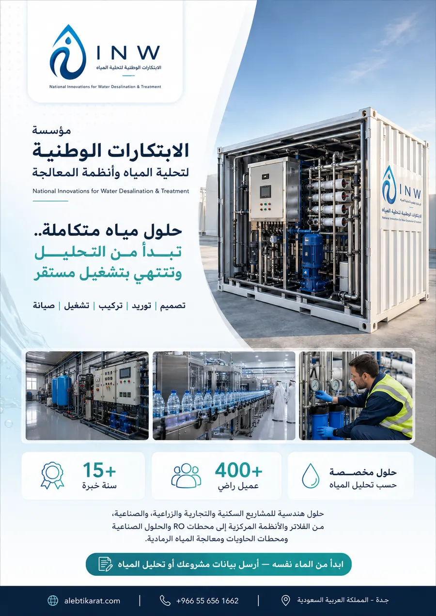 بروفايل الابتكارات الوطنية لتحلية المياه وأنظمة المعالجة